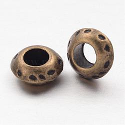 European Style Beads, Lead Free & Nickel Free , Donut, Antique Bronze, Size: about 11mm long, 5mm thick, Hole: 5mm