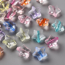 Perles en acrylique transparente, étoiles du nord, couleur mixte, 13x14x7.5mm, Trou: 1.5mm, environ 880 pcs/500 g