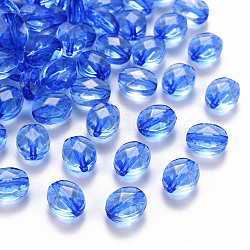 Transparente Acryl Perlen, Oval, königsblau, 10x8x5.5 mm, Bohrung: 1.5 mm, ca. 1550 Stk. / 500 g
