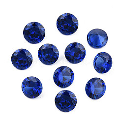Cabochons à dos pointu de zircone cubique en forme de diamant, facette, bleu, 8x4.6mm