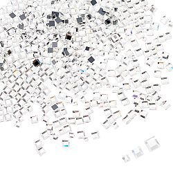 Pandahall 1500pcs 4 größen klar quadratisches zerkleinertes glas Strass für glitter maniküre nagelkunst dekoration, facettiert, Kunsthandwerk, DIY Dekoration