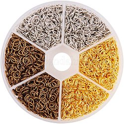 Pandahall Elite 3 gemischte Farbe ca. 2400 Stück ovale Eisen Biegeringe Schmuck Zubehör für DIY Bastelschmuck Herstellung Lieferungen (nah, aber nicht gelötet)
