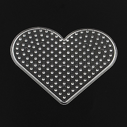 Pannelli forati in plastica a forma di cuore abc utilizzati per perline fusibili fai da te da 5x5 mm, chiaro, 80x93x5mm