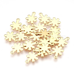 304 ciondoli in acciaio inossidabile, fiore, oro, 13x10.5x0.7mm, Foro: 1 mm
