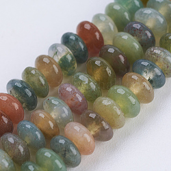 Natural Indian Agate Beads Strands, Rondelle, 4.5~5x2~2.5mm, Hole: 0.8mm, about 162~166pcs/strand, 15.1  inch~15.3 inch(38.5~39cm)
