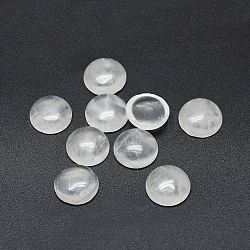 Cabochons en cristal de quartz naturel, cabochons en cristal de roche, demi-rond, 12x4~4.5mm