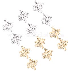 UNICRAFTALE 12pcs 304 Stainless Steel Tree of Life Pattern Pendants Mixed Color Charms 2.5mm Small Hole Pendant Metal Material Charm for DIY Bracelet Necklace Jewelry Making Craft 20.5x20x1mm