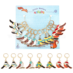 NBEADS 12 Pcs Enamel Bird Stitch Markers, Enamel Alloy Crochet Stitch Marker Charms Removable Lobster Clasp Locking Stitch Marker for Knitting Weaving Sewing Accessories Quilting Handmade Jewelry