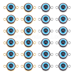 Unicraftale 60 pieza 2 colores conector de mal de ojo encantos de resina azul ojo enlace encantos con 304 bucles dobles de acero inoxidable conector de 13.5 mm colgantes pendientes colgantes pulsera colgantes para la fabricación de joyas