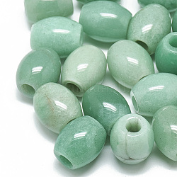 Natürlichen grünen Aventurin Perlen, Großloch perlen, Fass, 17~19x15~16 mm, Bohrung: 5.5 mm