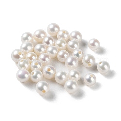 Perlas naturales abalorios de agua dulce cultivadas, medio-perforado, grado 5a+, redondo, whitesmoke, 3~3.5mm, agujero: 0.8 mm