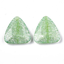 Perles en acrylique transparentes craquelées, triangle, aigue-marine, 35x32x9mm, Trou: 1.5mm, environ 75 pcs/500 g