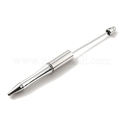 Penne in plastica con perline, premere penne a sfera, per la decorazione della penna fai da te, argento, 146x11.5mm