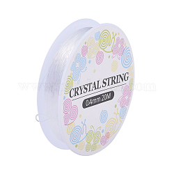 Filo di cristallo elastico, cordoncino elastico, per la creazione di gioielli con perline, chiaro, 0.4mm, circa 21.87 iarde (20 m)/rotolo