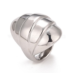304 texturierter stämmiger Ring aus Edelstahl, Croissant-Ring für Frauen, Edelstahl Farbe, uns Größe 7 1/4 (17.5mm)