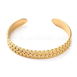 304 brazalete con forma de cadena de acero inoxidable., dorado, diámetro interior: 2-1/4 pulgada (5.8 cm)