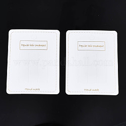 Cartón tarjetas de presentación pinza de pelo, rectángulo con mano palabra, blanco, 10x7.5x0.04 cm