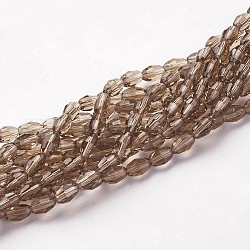 Chapelets de perles en verre, facette, ovale, gainsboro, 6x4mm, Trou: 1mm, Environ 65~70 pcs/chapelet, 14.96 pouce ~ 15.16 pouces (38~38.5 cm)