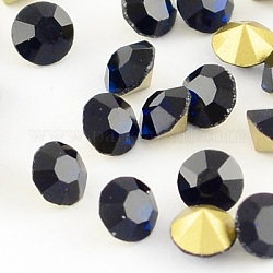 A級ガラス尖底シャトンラインストーン  バックメッキ  ダイヤモンド  モンタナ州  4.0~4.2mm  約144個/グロス