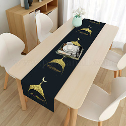 Eid mubarak camino de mesa manteles rectangulares impermeables, para la decoración de la fiesta de la cena del ramadán de la linterna islámica, Patrón de luna, 1800x330mm