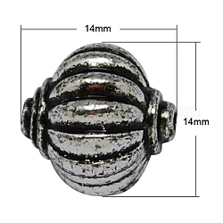 Perline acrilico antico, lanterna, placcato argento antico, 14x14mm, Foro: 2 mm, circa 430pcs/500g