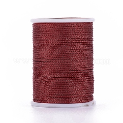 Polyester Metallic Thread, Dark Red, 1mm, about 7.65 yards(7m)/roll