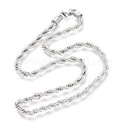 304 из нержавеющей стальной трос цепи ожерелья, с карабин-лобстерами , цвет нержавеющей стали, 19.7 дюйм (50 см), 5.8 мм