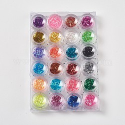 24 couleurs paillettes / paillettes, accessoires nail art de décoration, hexagone, couleur mixte, 28.5x14mm, 24colors / set