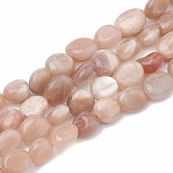 Chapelets de perles de sunstone naturelle naturelles, ovale, 8~15x8~10x4~10mm, Trou: 1mm, Environ 36~42 pcs/chapelet, 15.7 pouce