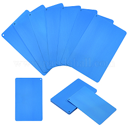 Nbeads 10pcs rectangle aluminium étiquettes vierges, étiquettes de plantes en aluminium, bleu, 53x85x0.8mm, Trou: 2mm