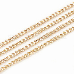 3.28 Feet Soldered, Faceted Brass Curb Chains, Diamond Cut Chains, Real 18K Gold Plated, 2x1.4x0.4mm