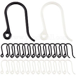 SUNNYCLUE 1 Box 200Pcs Plastic Earring Hooks Hypoallergenic Earring French Hooks Non-Allergenic Fish Hook Ear Wires Earrings Components Earring Findings for jewellery Making Replacement Kit Black