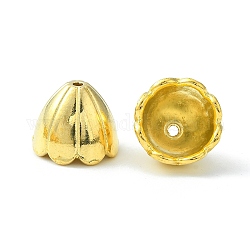 Tibetan Style Alloy Bead Caps, Cadmium Free & Lead Free, Golden, 17x16mm, Hole: 2mm
