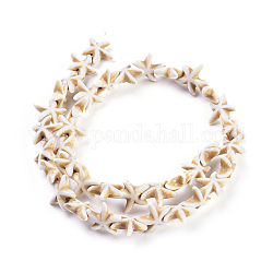 Synthetic Magnesite Bead Strand, Dyed, Starfish/Sea Stars, Tan, 15.5x13.5x5.5mm, Hole: 1mm, about 36pcs/strand, about 15 inch