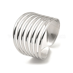 304 открытое кольцо из нержавеющей стали, несколько строк, цвет нержавеющей стали, размер США 10 (19.8 мм)