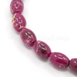 Synthetic Regalite/Imperial Jasper/Sea Sediment Jasper Barrel Beads Strands, Dyed, Old Rose, 9x6mm, Hole: 1mm, about 45pcs/strand, 15.7inch