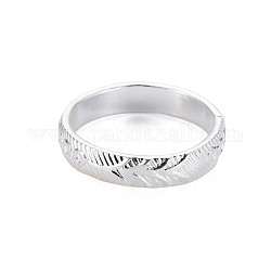 Anillo de dedo texturizado de hierro chapado en rack para hombres y mujeres, anillo apilable, plata, nosotros tamaño 7 1/4 (17.5 mm)