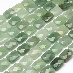 Rettangolo sfaccettato perline avventurina verde fili, tinto, 16x12~13x5~6mm, Foro: 1 mm, circa 13pcs/filo, 8.26 pollice