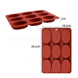 Moldes de silicona de grado alimenticio para jabón diy, para hacer jabones artesanales, 9 cavidades, oval, color mezclado, 282x182x20mm