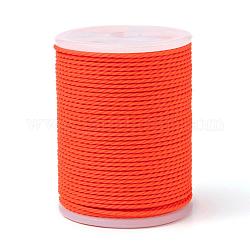 Cordón redondo de poliéster encerado, cordón encerado de taiwán, cuerda retorcida, naranja oscuro, 1mm, alrededor de 12.02 yarda (11 m) / rollo