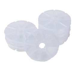 Contenitori di perline di plastica, capiente flip top, 8 scomparti, bianco, 10.5x10.5x2.8cm