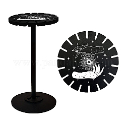 Ahandmaker pendule titulaire cristal étagère en bois pendule roue présentoir noir cristal présentoir pour pendule cristal affichage sorcellerie cadeau organisateur, main et soleil
