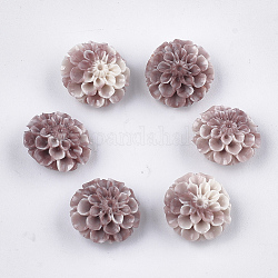 Synthetische Korallen, gefärbt, Lotosblume, rosigbraun, 15x16x9.5 mm, Bohrung: 1.4 mm