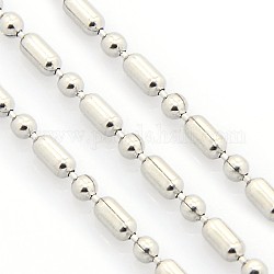 Electroplate Stainless Steel Ball Chains, Soldered, Collar Necklace, Oval and Round, Stainless Steel Color, 2mm
