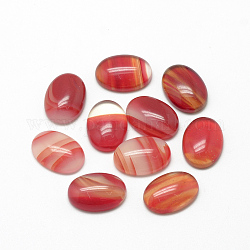 Natural Agate Cabochons, Dyed, Oval, Red, 18x13x5mm