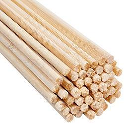 Бамбуковые палочки, ручной круговой веер для поделок и поделок, парик палочки материал, круглые, бледно золотарник, 30x0.6 см