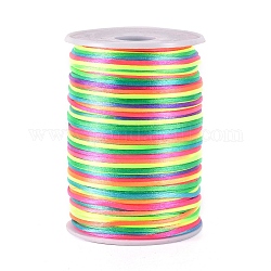 Nylon Thread, Rattail Satin Cord, Colorful, 2mm, about 109.36 yards(100m)/roll