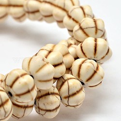 Gefärbt synthetischen Türkis Perlen Stränge, Kürbis, beige, 12x8 mm, Bohrung: 1 mm, ca. 868 Stk. / 1000 g