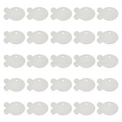 スーパーファインディングアルミペンダント  空白タグのスタンプ  魚  銀  24x38x1mm  穴：3mm  30個/箱