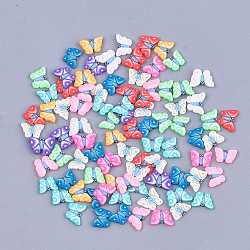 Handgemachter Ton-Cabochon, Nagelkunst Dekoration, Schmetterling, Mischfarbe, 4.5~5.5x6~7x0.5~1 mm, ca. 1000 Stk. / Beutel